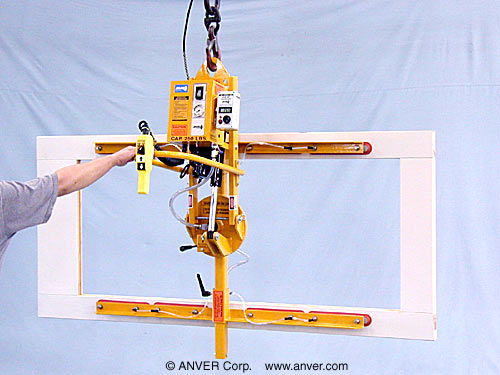 ANVER Eight Pad Custom Electric Lifter with Powered Tilt and Manual Rotate for Lifting & Handling Door Frames 6 ft x 4 ft (1.8 m x 1.2 m) up to 250 lb (113 kg)